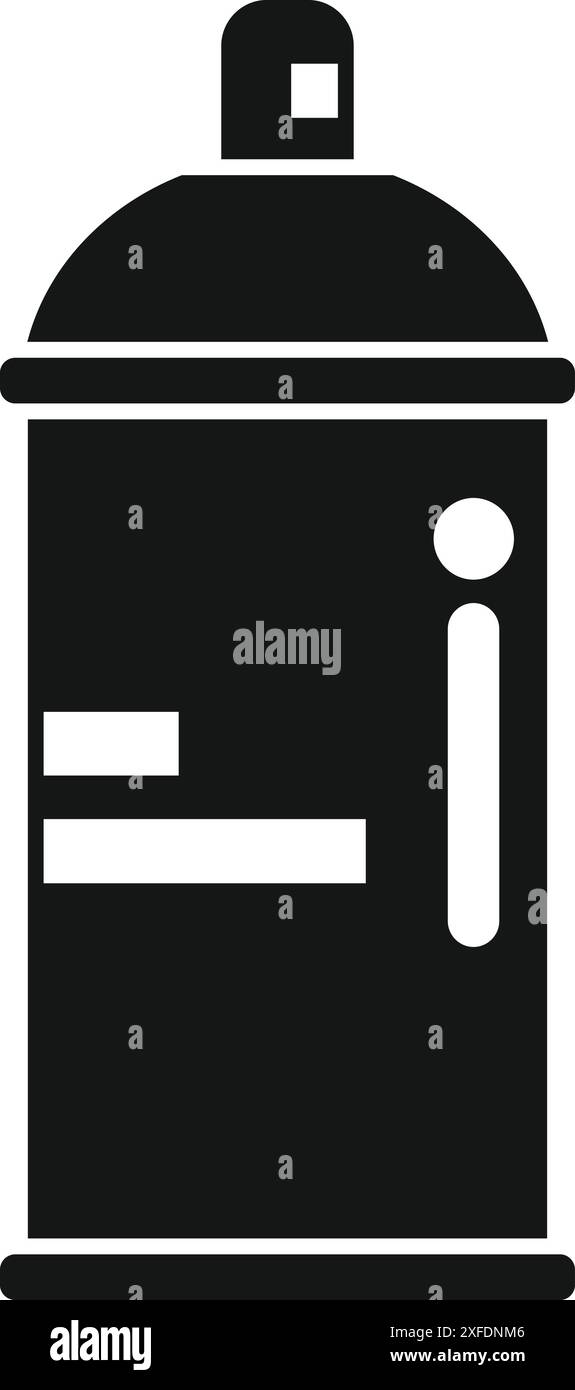 Icône de peinture noire en aérosol représentant le Street art, le graffiti et la créativité urbaine Illustration de Vecteur