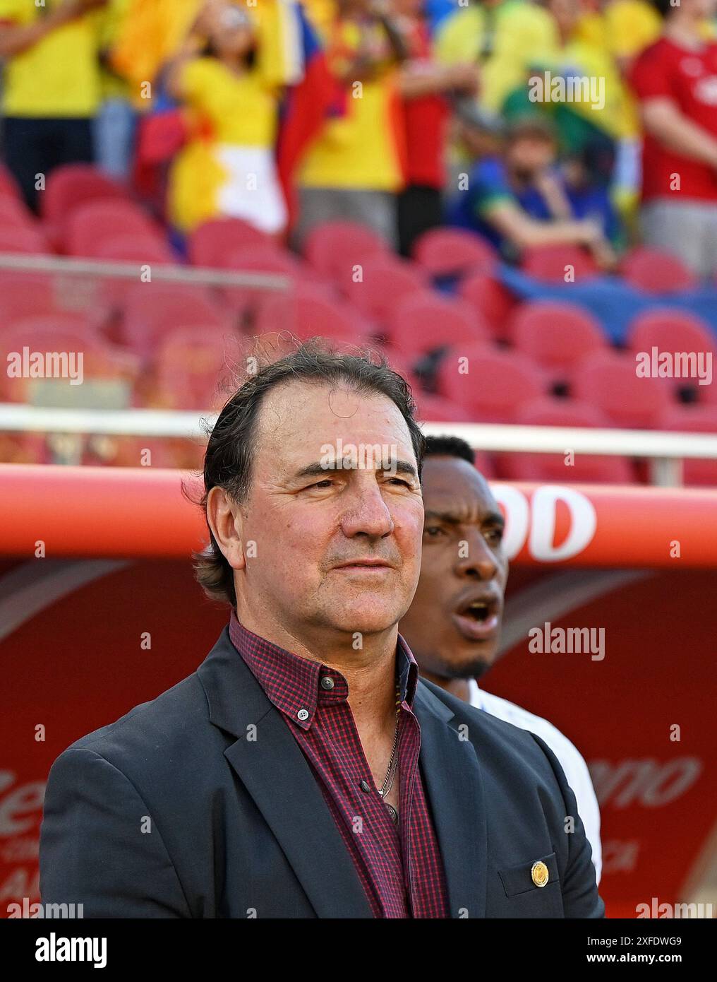 2 juillet 2024 : Levi's Stadium, Santa Clara, Californie, : Copa America Football 3ème tour, Brésil contre Colombie : Néstor Lorenzo, técnico de Colombie Banque D'Images