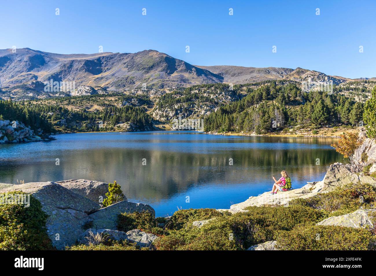 France, Pyrénées-Orientales, Haut-Conflent, région du Capcir, parc naturel régional des Pyrénées catalanes, randonnées dans les lacs des Bouillouses, le Carlit Banque D'Images