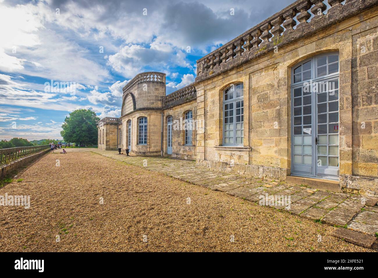 France, Gironde, Bourg, village sur le chemin de Saint-Jacques-de-Compostelle (via Turonensis ou chemin Tours), terrasse du château de la Citadelle Banque D'Images