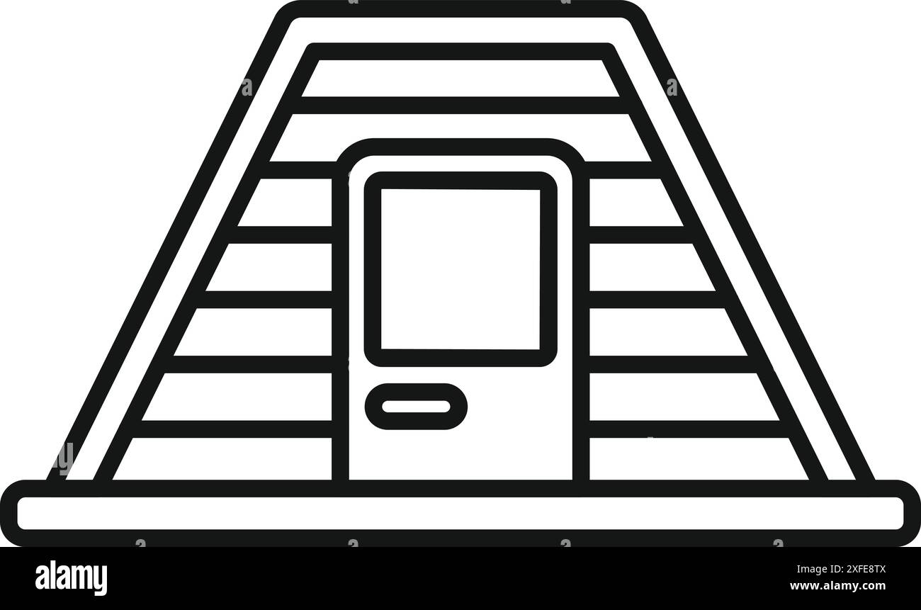 Entrée d'abri souterrain avec escaliers menant à un refuge sûr en cas d'urgence Illustration de Vecteur