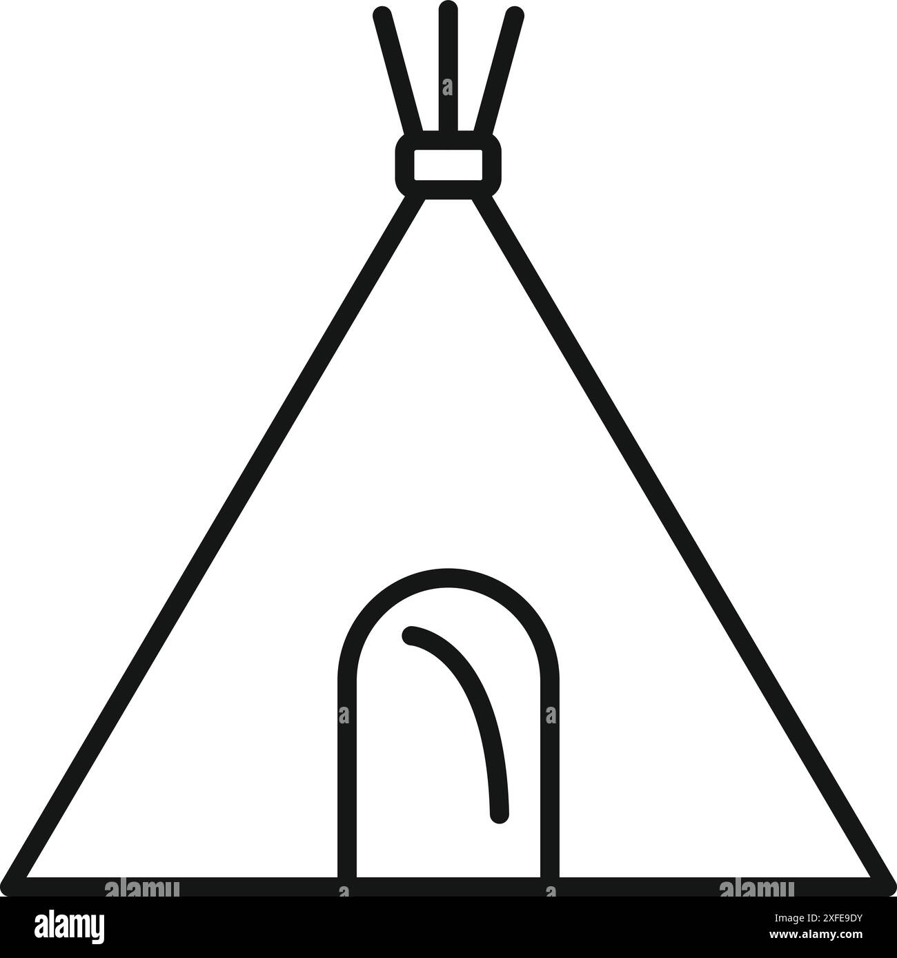 Tipi amérindien debout fort et haut Illustration de Vecteur