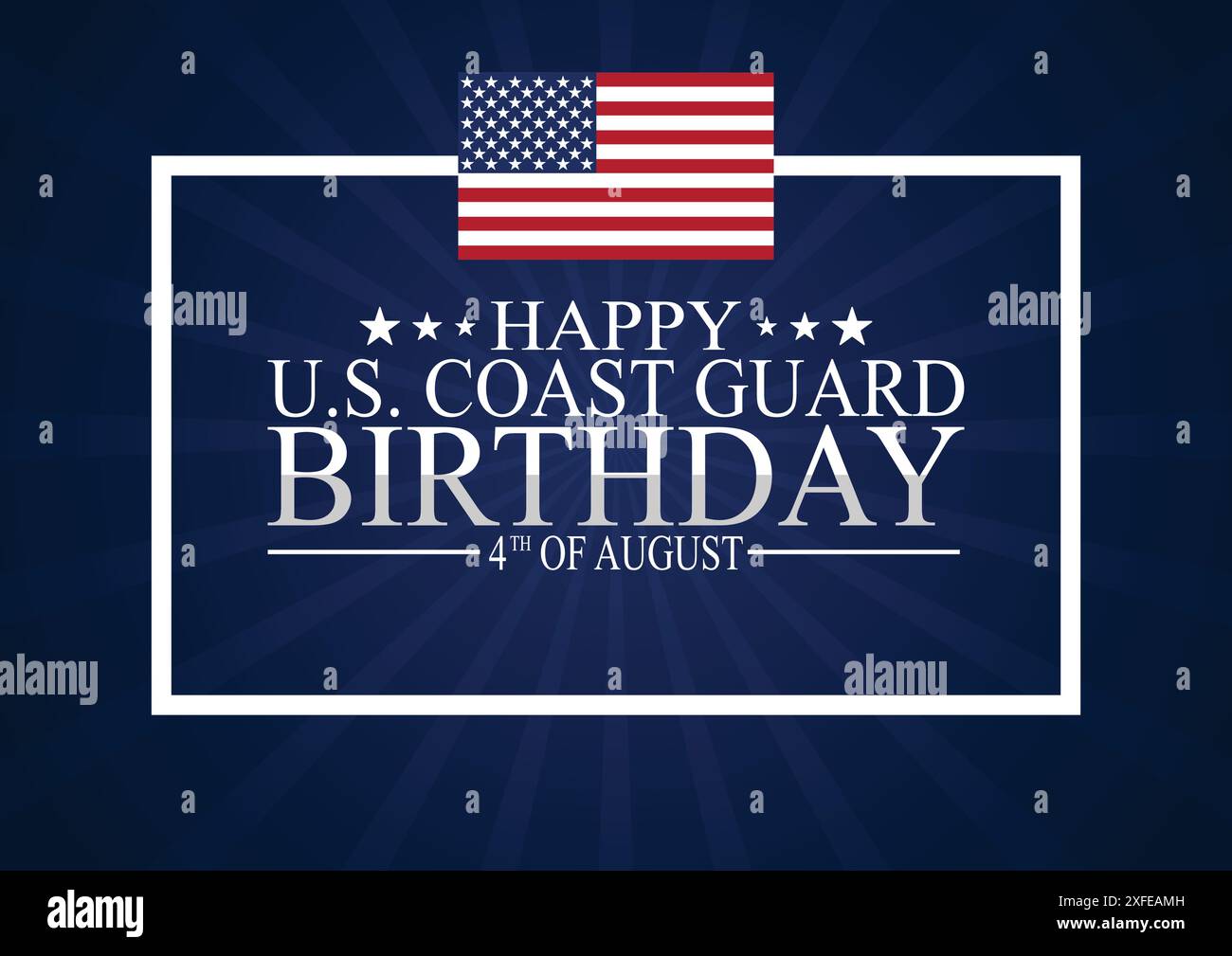 Joyeux anniversaire des garde-côtes américains. 4 août. Concept de vacances. Modèle pour fond, bannière, carte, affiche avec inscription de texte. Vecteur Illustration de Vecteur