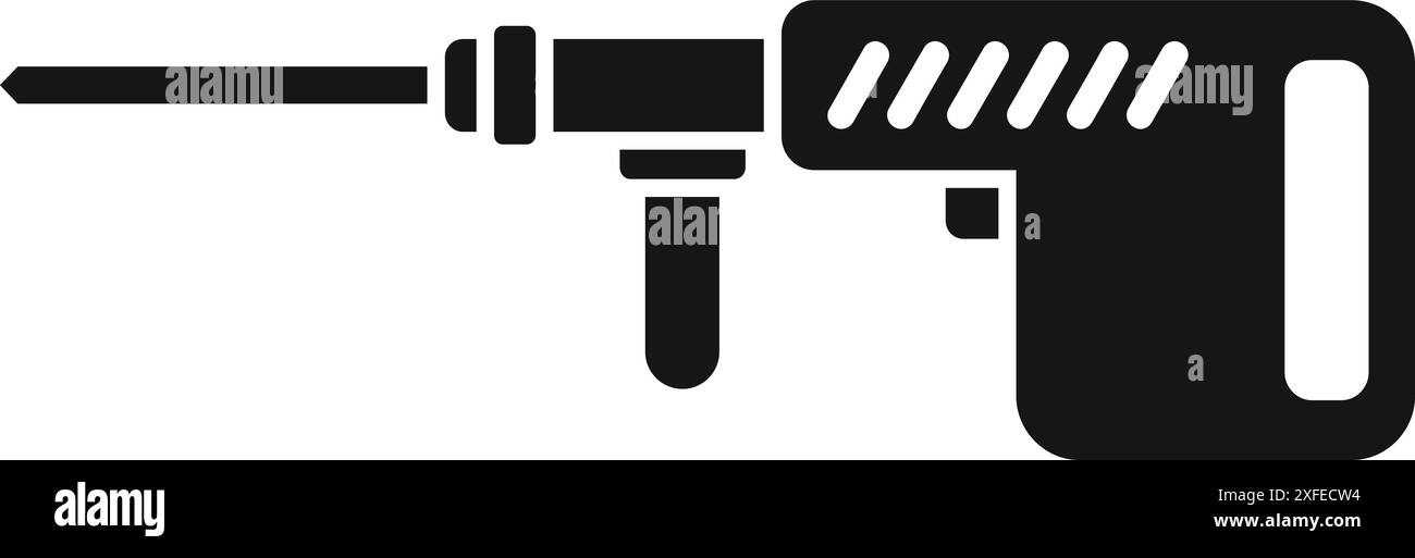 Marteau perforateur de construction robuste pour démolir le béton et d'autres surfaces dures Illustration de Vecteur