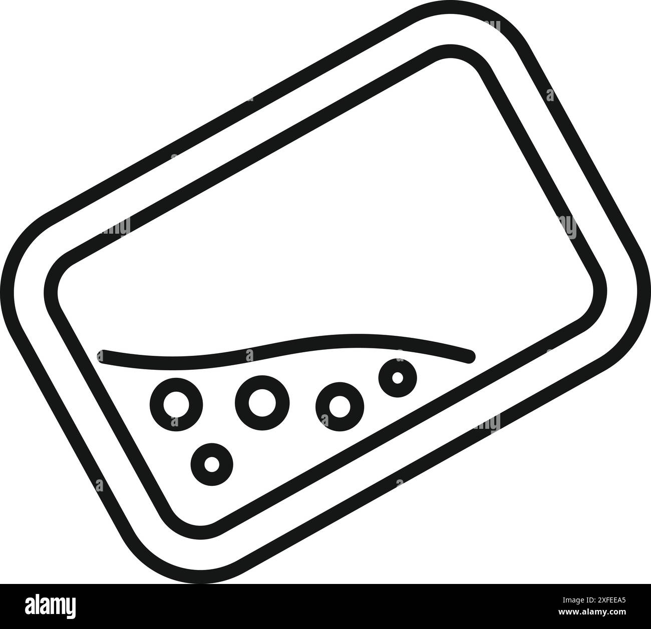 Illustration de style icône de ligne représentant une boîte de Pétri contenant une culture liquide avec des bulles pour la recherche scientifique Illustration de Vecteur