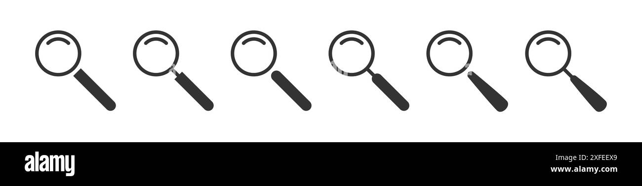 Jeu d'icônes de loupe. Symbole de recherche. Illustration vectorielle plate. Illustration de Vecteur