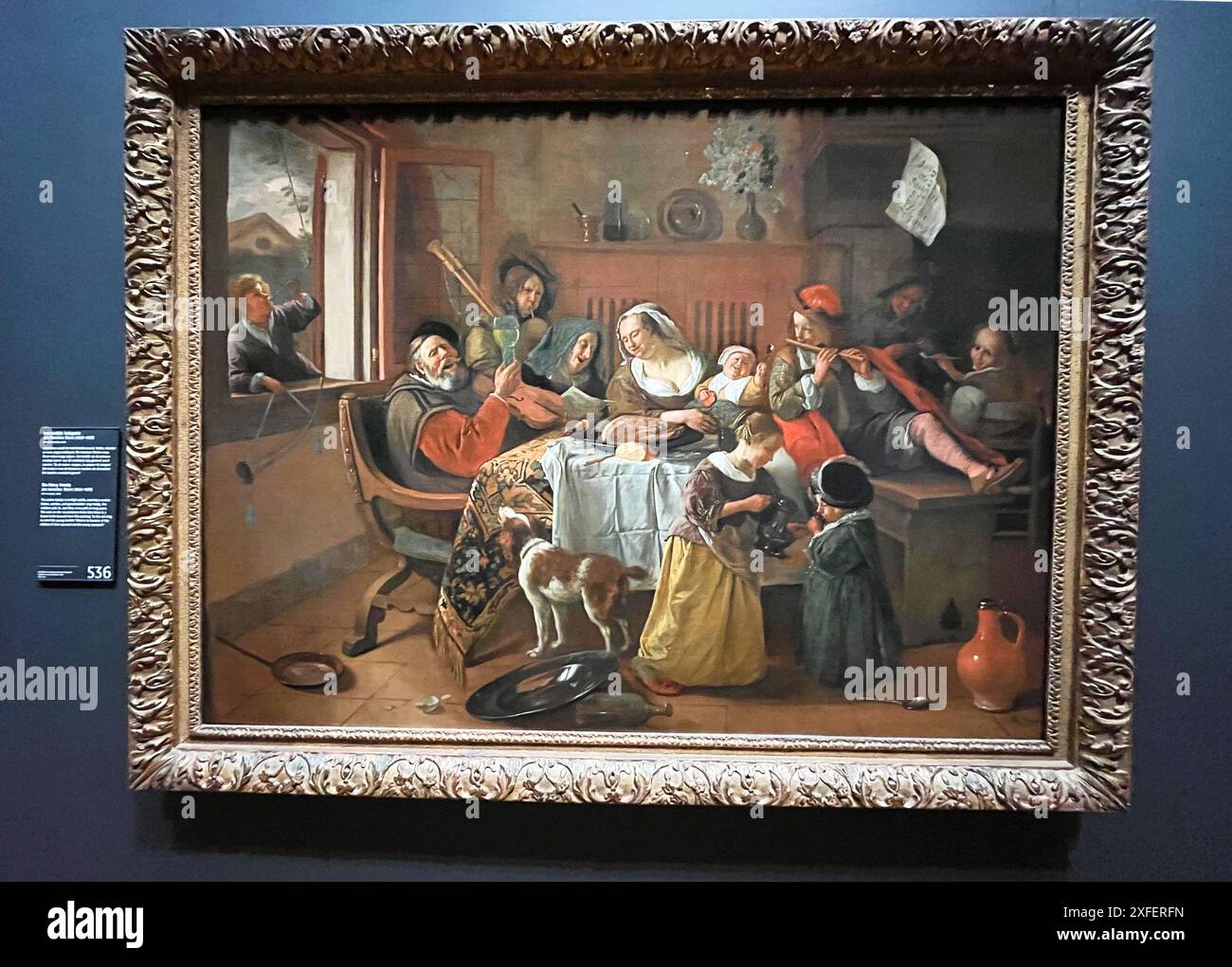 Amsterdam, pays-Bas. 10 juin 2024. Un tableau célèbre de Jan Steen dans le Rijksmuseum Amsterdam. Photo de haute qualité Banque D'Images