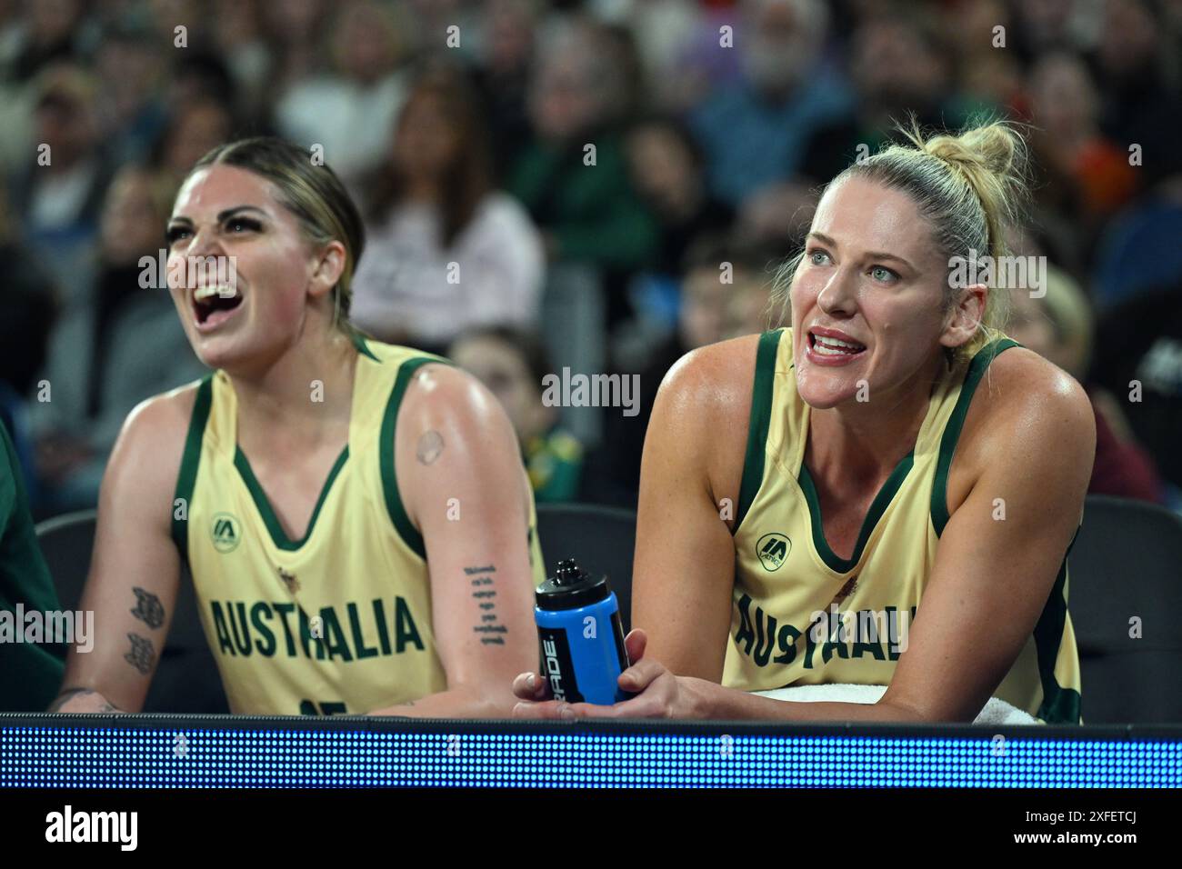 Melbourne, Australie. 03 juillet 2024. Lauren Jackson d'Australie (à droite) lors du Ford Ballin'24 Melbourne match entre les Opals et la Chine à la John Cain Arena de Melbourne, le mercredi 3 juillet 2024. (AAP image/James Ross) PAS D'ARCHIVAGE, USAGE ÉDITORIAL UNIQUEMENT crédit : Australian Associated Press/Alamy Live News Banque D'Images