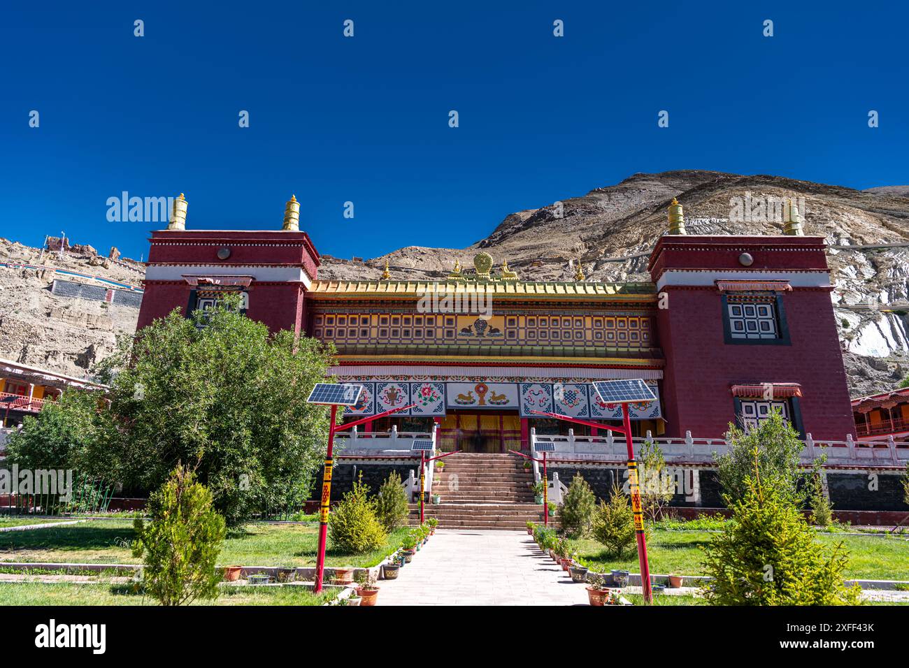 Shigatse, Tibet, Chine. Au Temple Baiju, le temple principal du monastère de Tashilhunpo Xigaze, Tibet. Banque D'Images