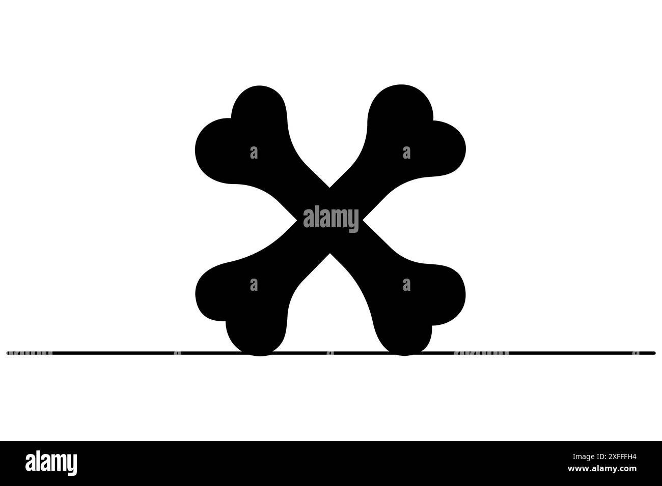 Illustration d'art vectorielle de silhouette d'os de chien Illustration de Vecteur