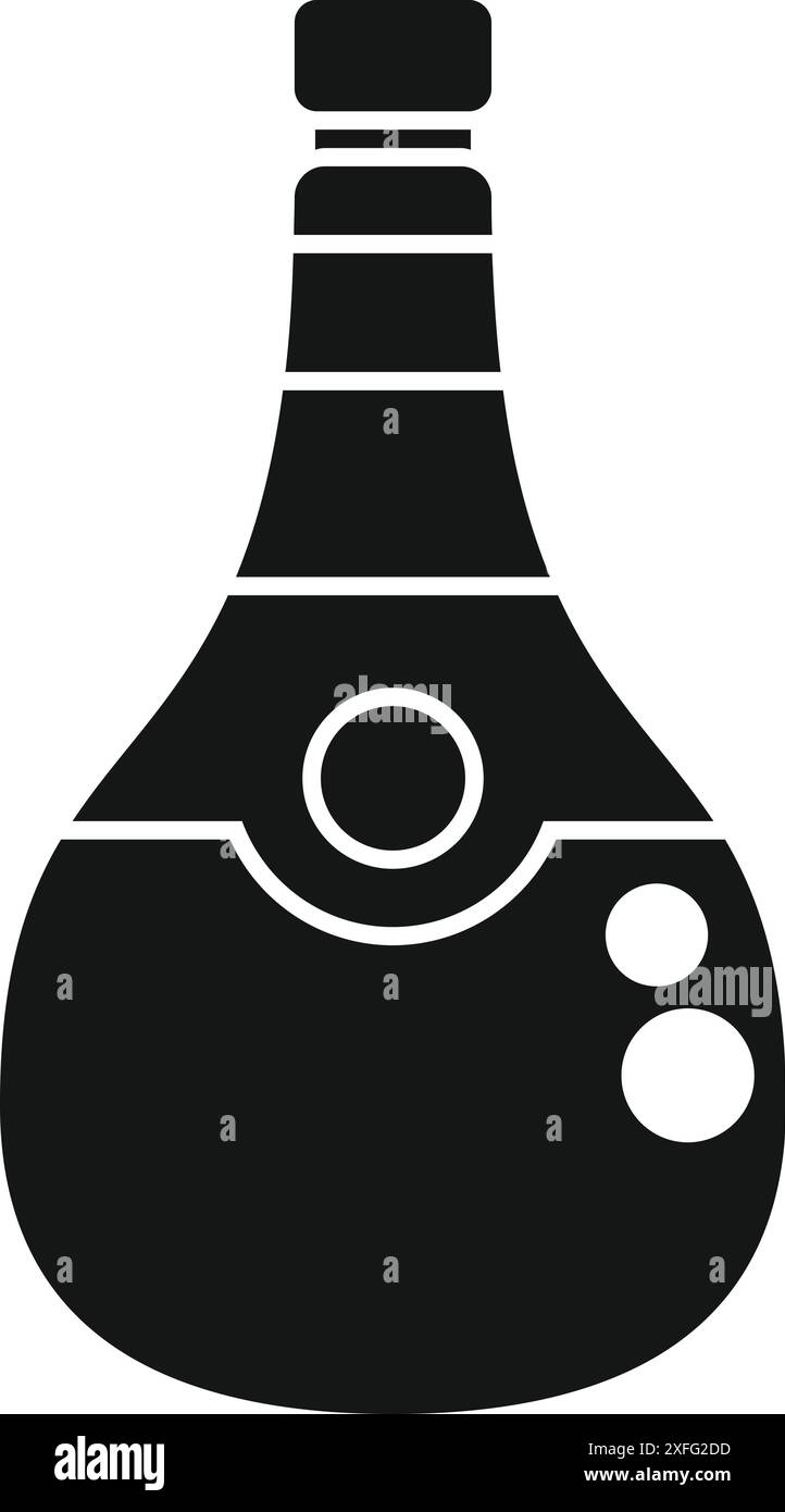 Silhouette noire d'une bouteille de vin, suggérant la qualité et le goût Illustration de Vecteur