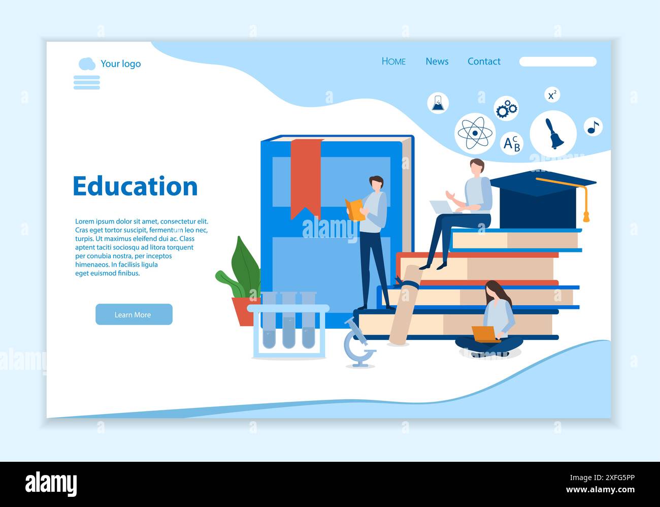Concept d'éducation, modèle de site Web, illustration vectorielle de style isométrique 3D. Illustration de Vecteur