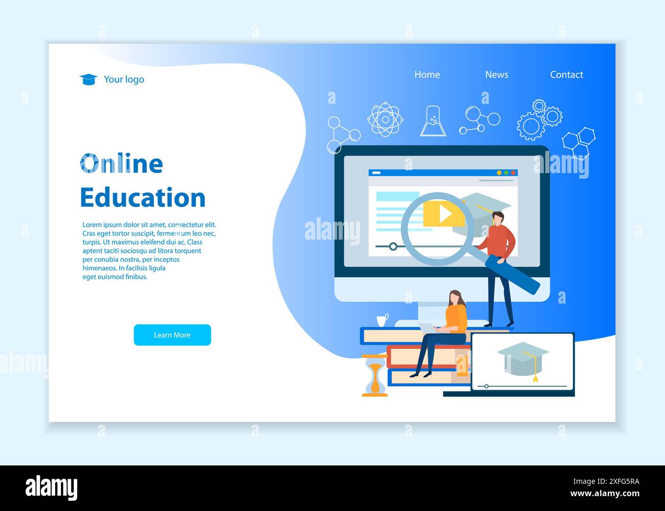 Concept d'éducation, modèle de site Web, illustration vectorielle de style isométrique 3D. Illustration de Vecteur