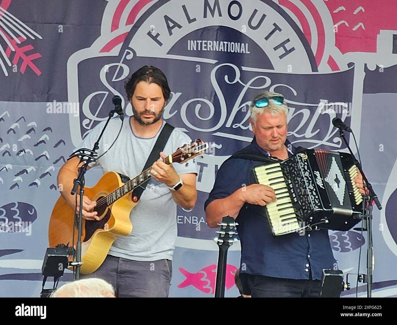 Amis des pêcheurs au Falmouth International Sea Shanty Festival juin 2023, Falmouth Cornwall, Royaume-Uni Banque D'Images