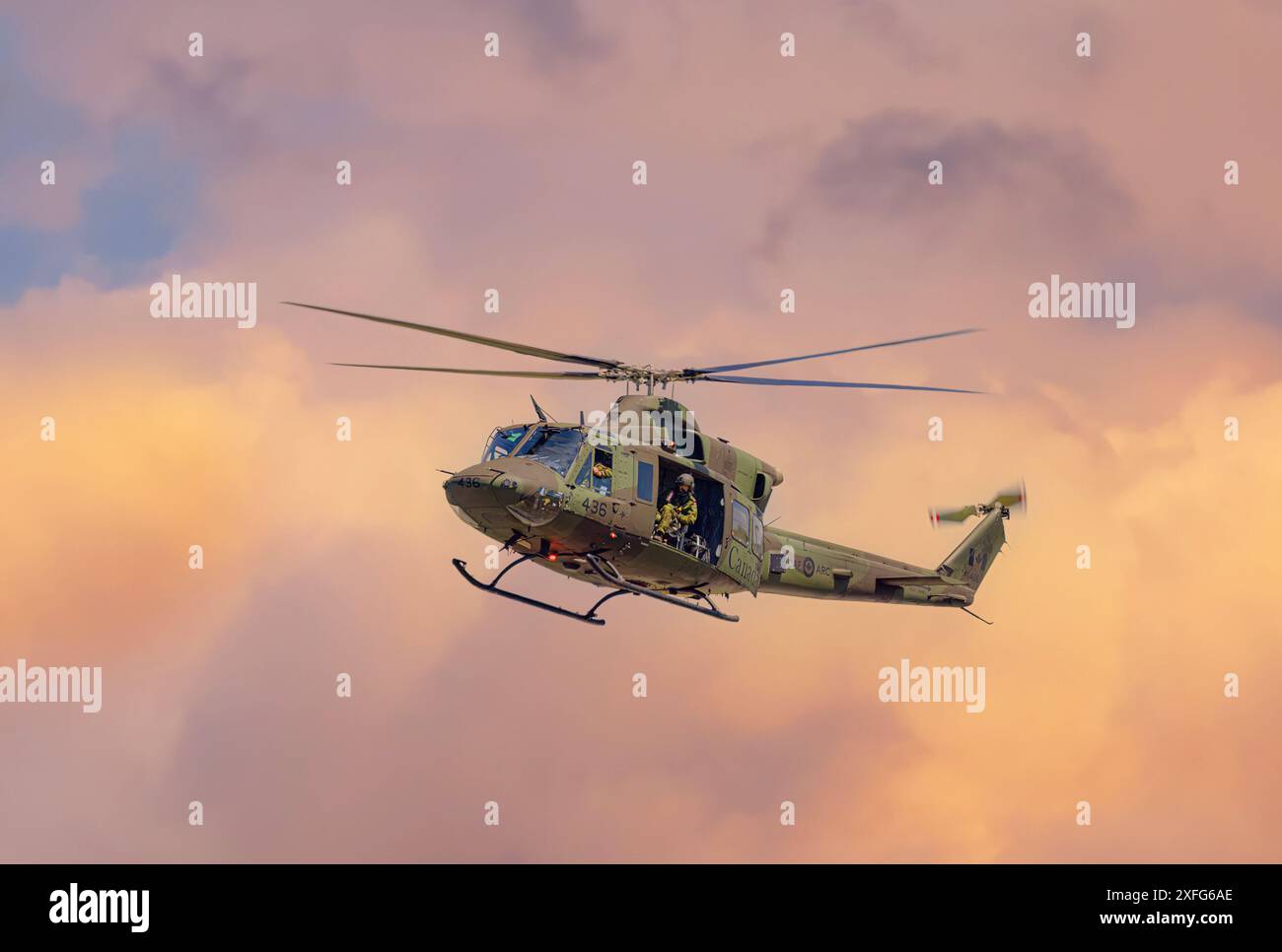 Ottawa, Ontario, Canada - 1er juillet 2024 : un hélicoptère CH-146 Griffon des Forces canadiennes se produira au spectacle aérien de la fête du Canada Banque D'Images