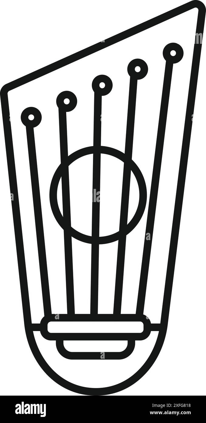 Icône d'art au trait d'une lyre, un instrument à cordes utilisé dans la grèce antique Illustration de Vecteur