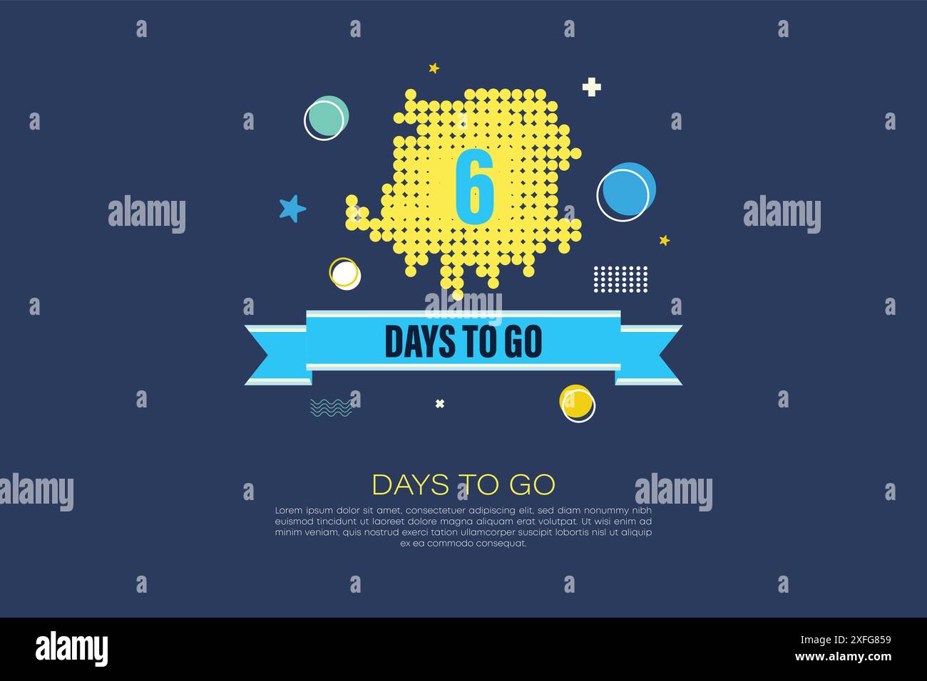 Six jours To Go badges et autocollants. Compte à rebours de 6 jours, bannière de jours restants. Number Count To Go modèle d'étiquette pour promotion, vente, Web, affiche, bannière Illustration de Vecteur