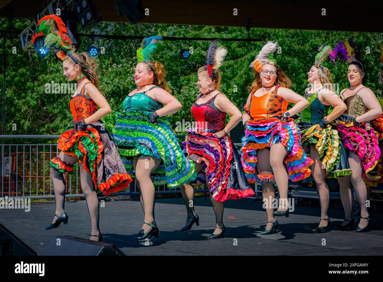 Golden Spike Can Can Dancers, Golden Spike Days, Port Moody, Colombie-Britannique*, Canada Banque D'Images