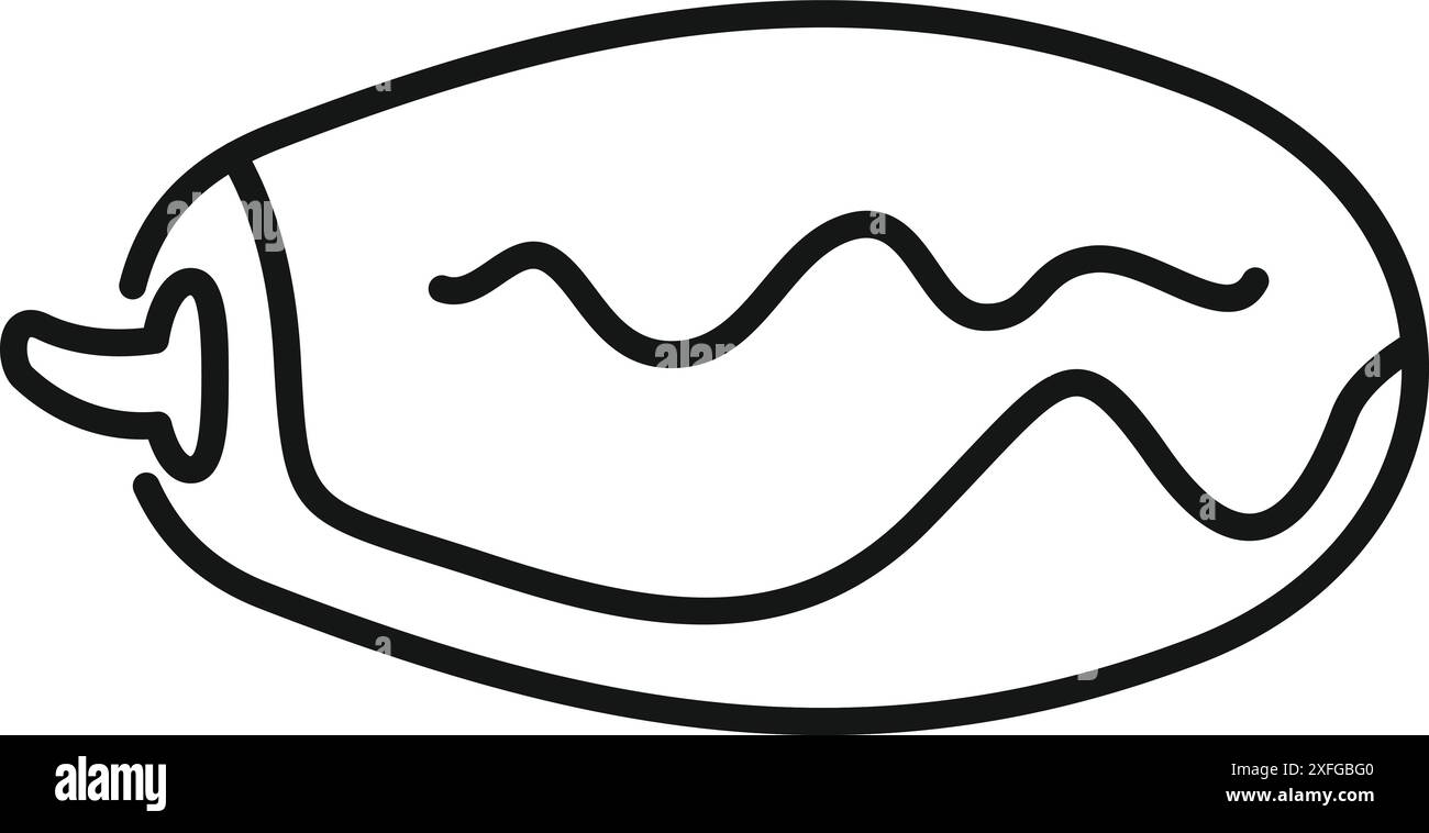 Dessin simple ligne noire d'une aubergine fraîche pour les marchés fermiers et les épiceries Illustration de Vecteur