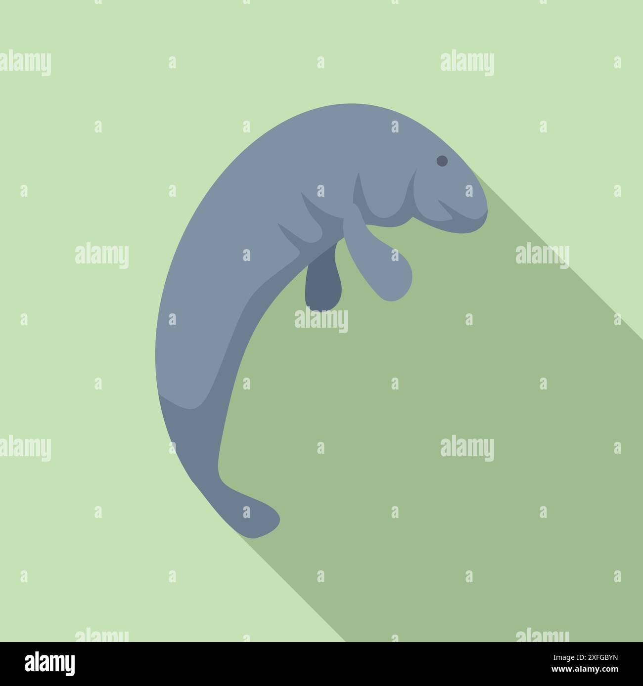 Lamantin amazonien nageant jusqu'à la surface de l'eau dans une rivière tropicale Illustration de Vecteur