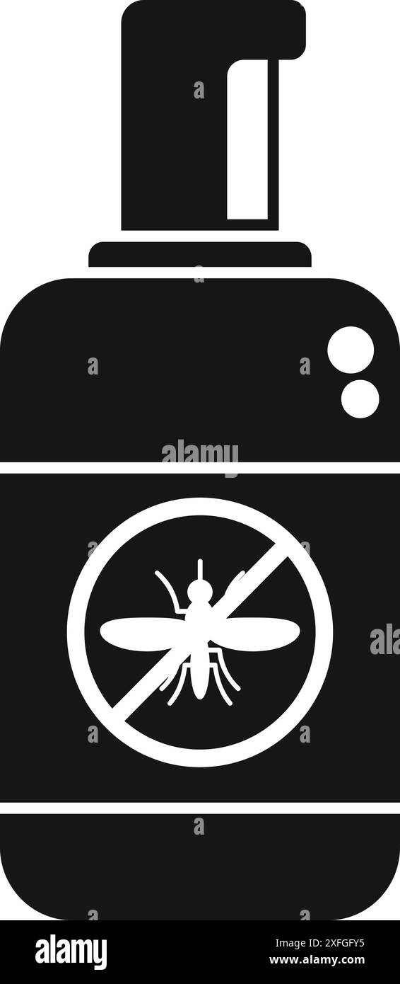Silhouette noire d'un vaporisateur protégeant des insectes, idéal pour représenter des produits répulsifs contre les moustiques Illustration de Vecteur