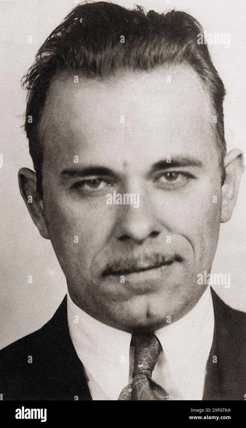 Un coup de feu de John Dillinger le voleur de banque américain - photo du FBI, 1934 ou plus tôt Banque D'Images Un coup de feu de John Dillinger le voleur de banque américain - photo du FBI, 1934 ou plus tôt Banque D'Images
