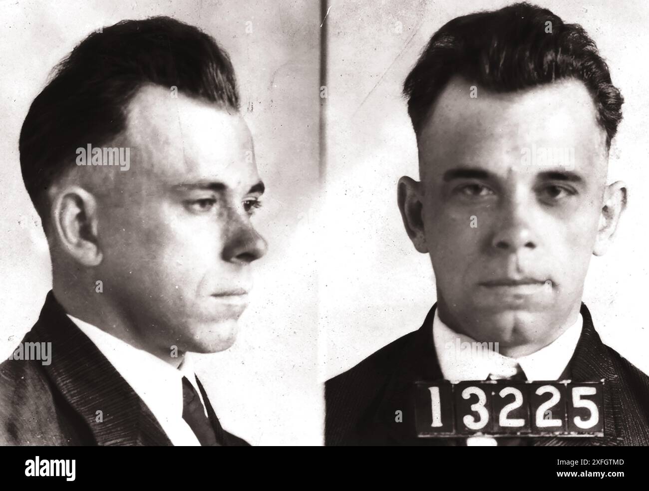 John Dillinger un voleur de banque américain - 1924 mugshot Banque D'Images John Dillinger un voleur de banque américain - 1924 mugshot Banque D'Images