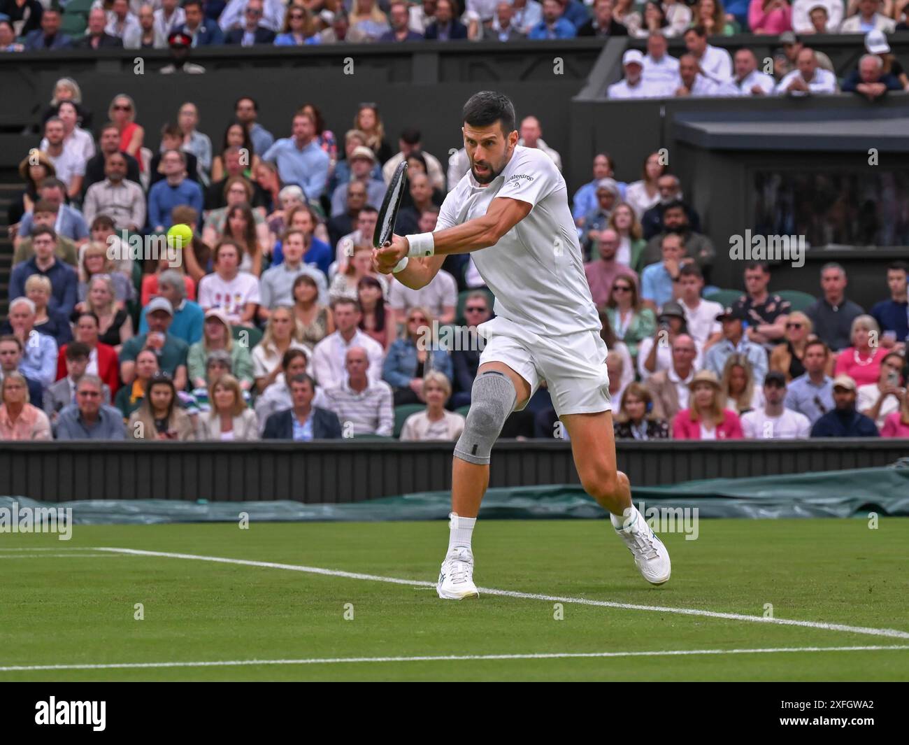 Londres, Inglaterra. 02 juillet 2024. Novak Djokovic (SRB) dans le match contre vit Kopriva (CZE) lors du tournoi de Wimbledon 2023 tenu à Londres, Angleterre. Crédit : David Horton/FotoArena/Alamy Live News Banque D'Images