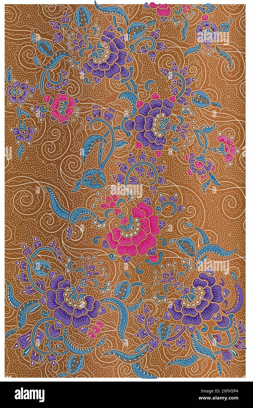La belle de l'art batik indonésien et malaisien Pattern Illustration de Vecteur