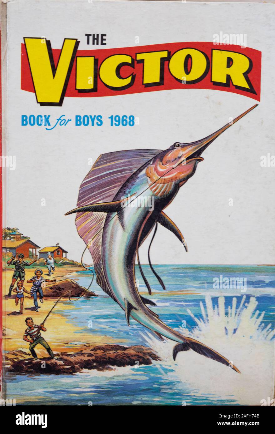 Dudley, West midlands Royaume-uni 15 juin 2024 Victor Book for Boys 1968, bande dessinée vintage Banque D'Images