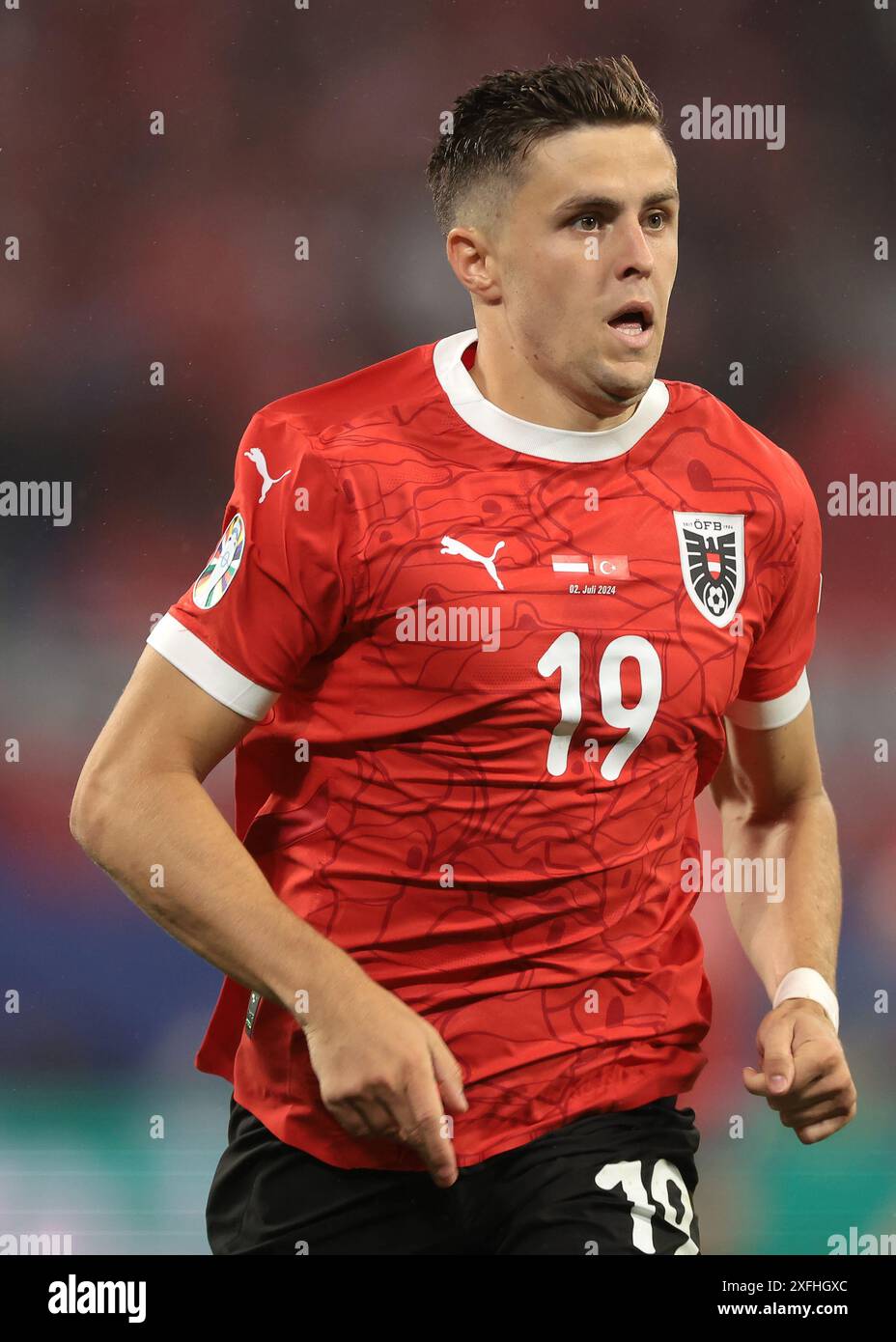 Leipzig, Allemagne. 2 juillet 2024. Christoph Baumgartner, autrichien, lors de la 16e manche des Championnats d'Europe de l'UEFA au stade de Leipzig, Leipzig. Le crédit photo devrait se lire : Jonathan Moscrop/Sportimage crédit : Sportimage Ltd/Alamy Live News Banque D'Images