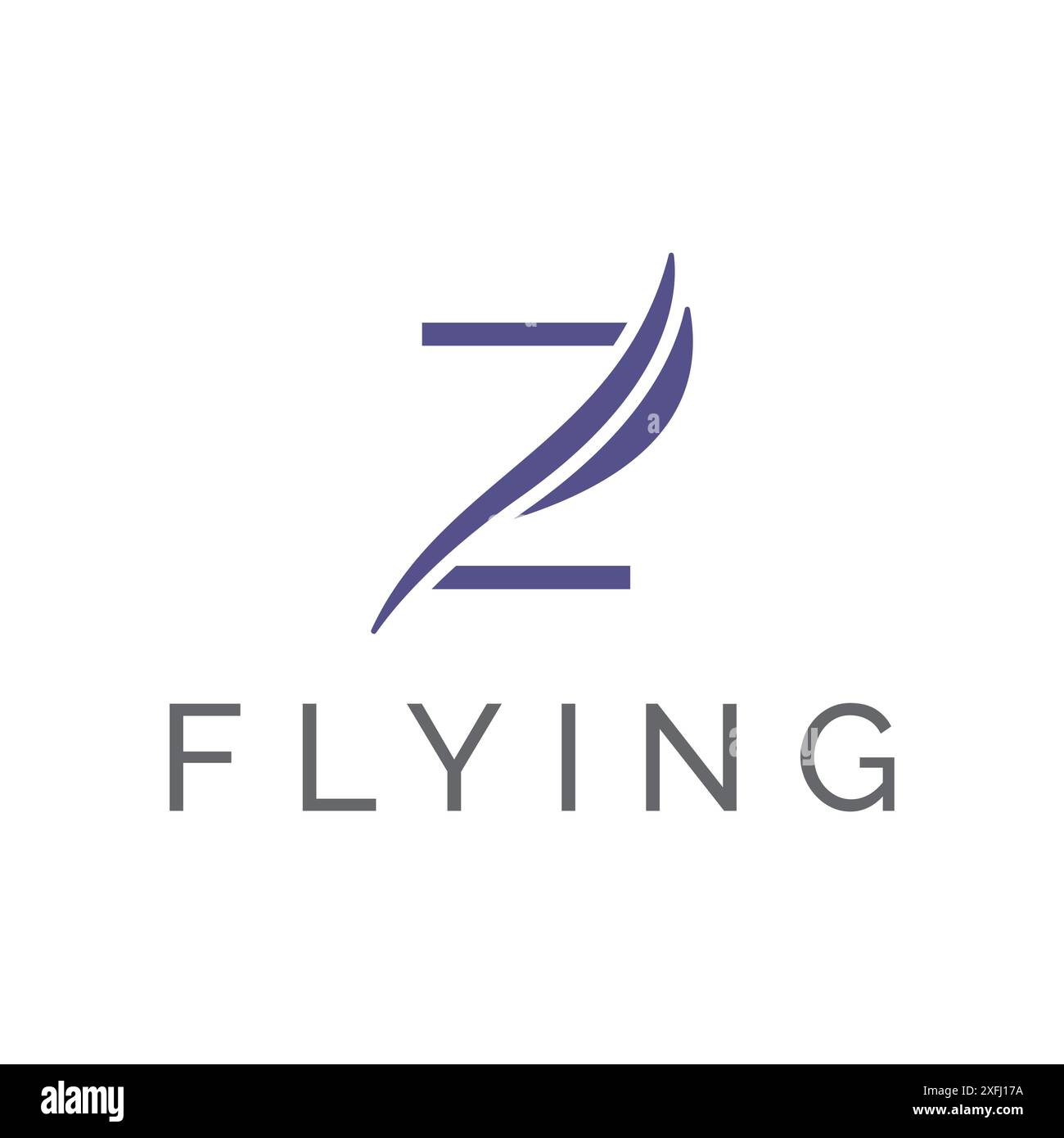 Lettre Z plume Flying Wing Bird Airplane logo abstrait Illustration de Vecteur