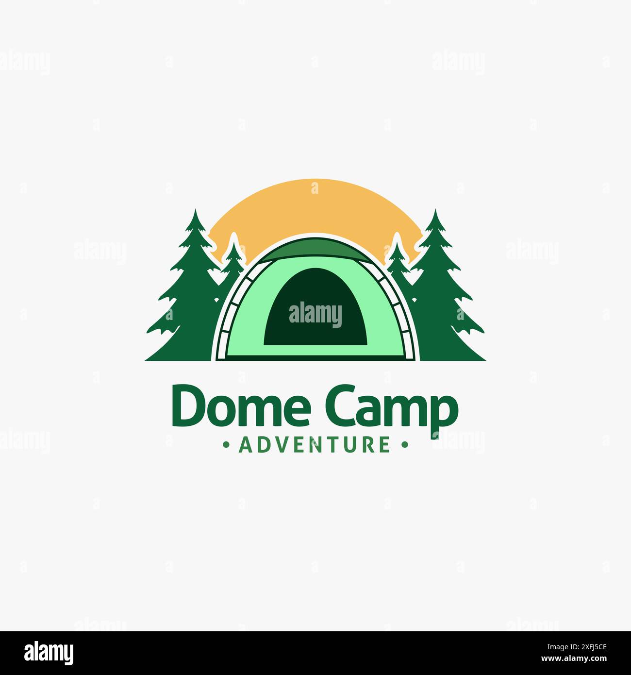 Conception de logo de tente de camping de dôme Illustration de Vecteur