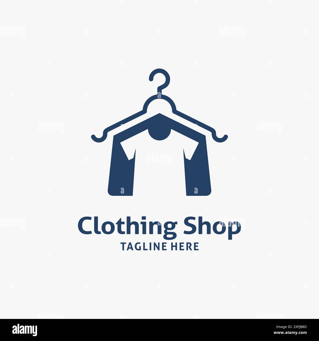 Cintre et vêtements pour la conception du logo de magasin de vêtements Illustration de Vecteur