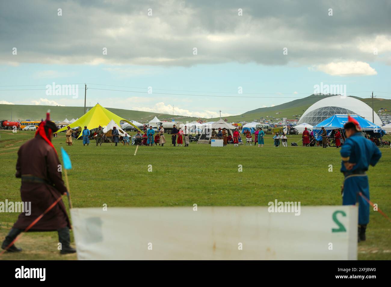 Oulan-Bator, Mongolie, 5 août 2023. Festival Danshig Naadam Khuree TSAM. Crédit : L.Enkh-Orgil. Banque D'Images