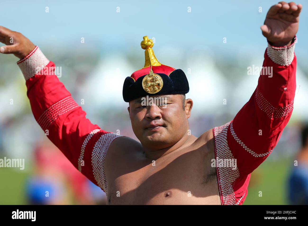 Oulan-Bator, Mongolie, 5 août 2023. Festival Danshig Naadam Khuree TSAM. Crédit : L.Enkh-Orgil. Banque D'Images