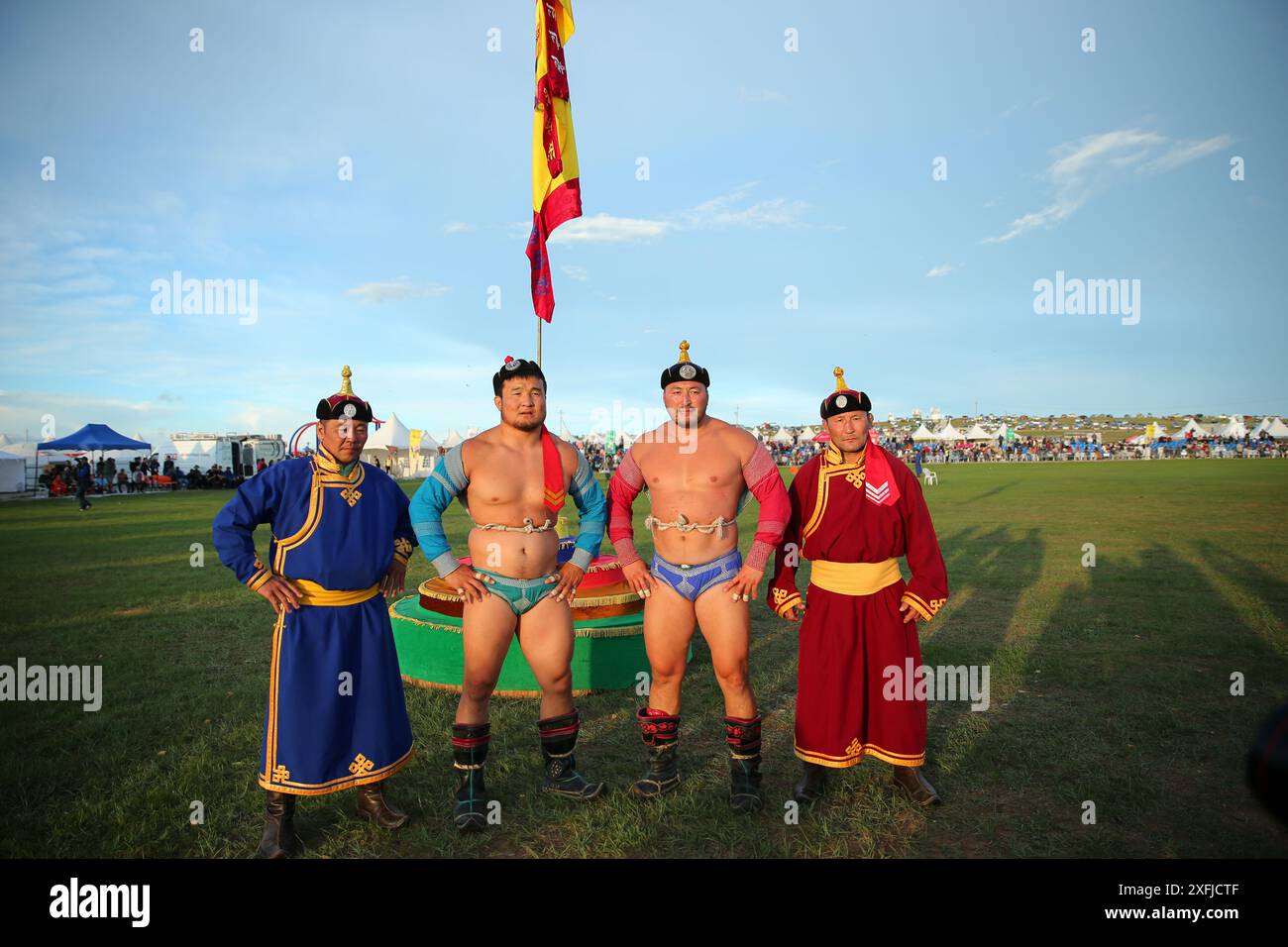 Oulan-Bator, Mongolie, 5 août 2023. Festival Danshig Naadam Khuree TSAM. Crédit : L.Enkh-Orgil. Banque D'Images