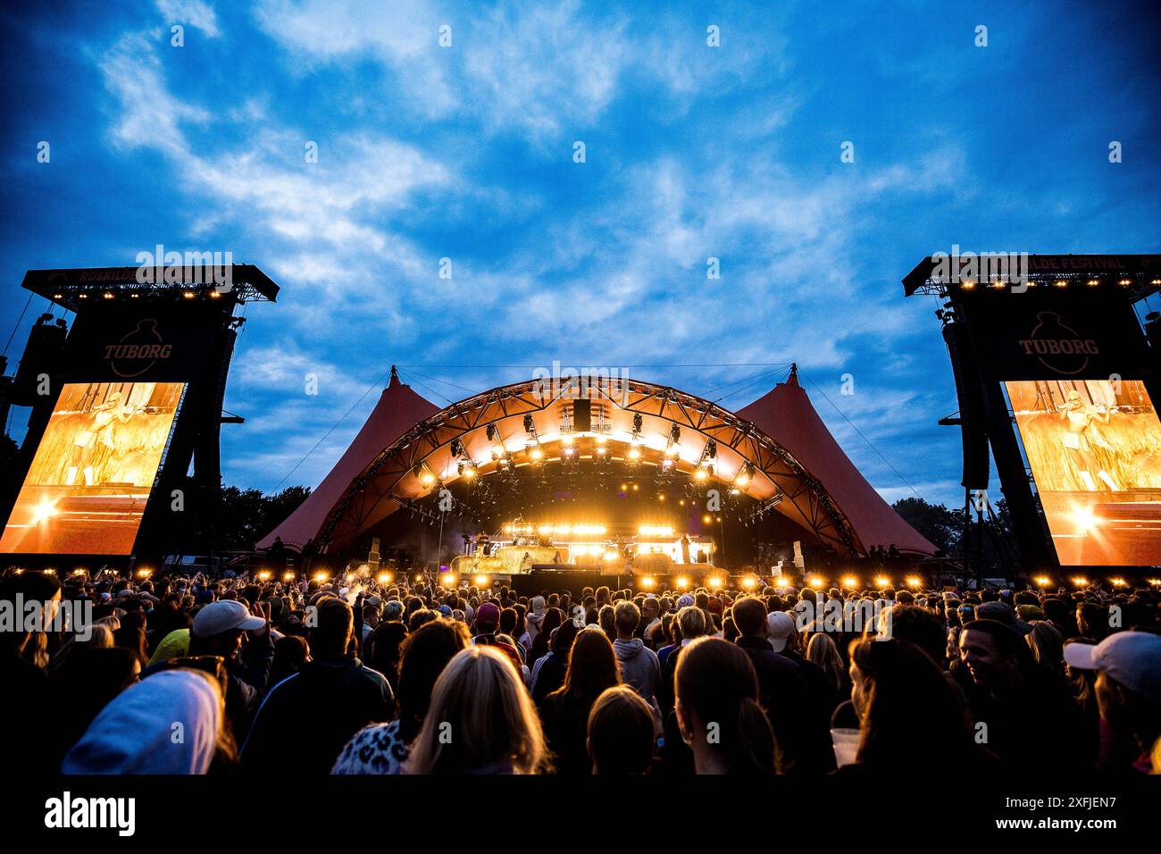 Roskilde, Danemark. 03 juillet 2024. Le rappeur et chanteur américain Doja Cat donne un concert en direct lors du festival de musique danois Roskilde Festival 2024 à Roskilde. Crédit : Gonzales photo/Alamy Live News Banque D'Images