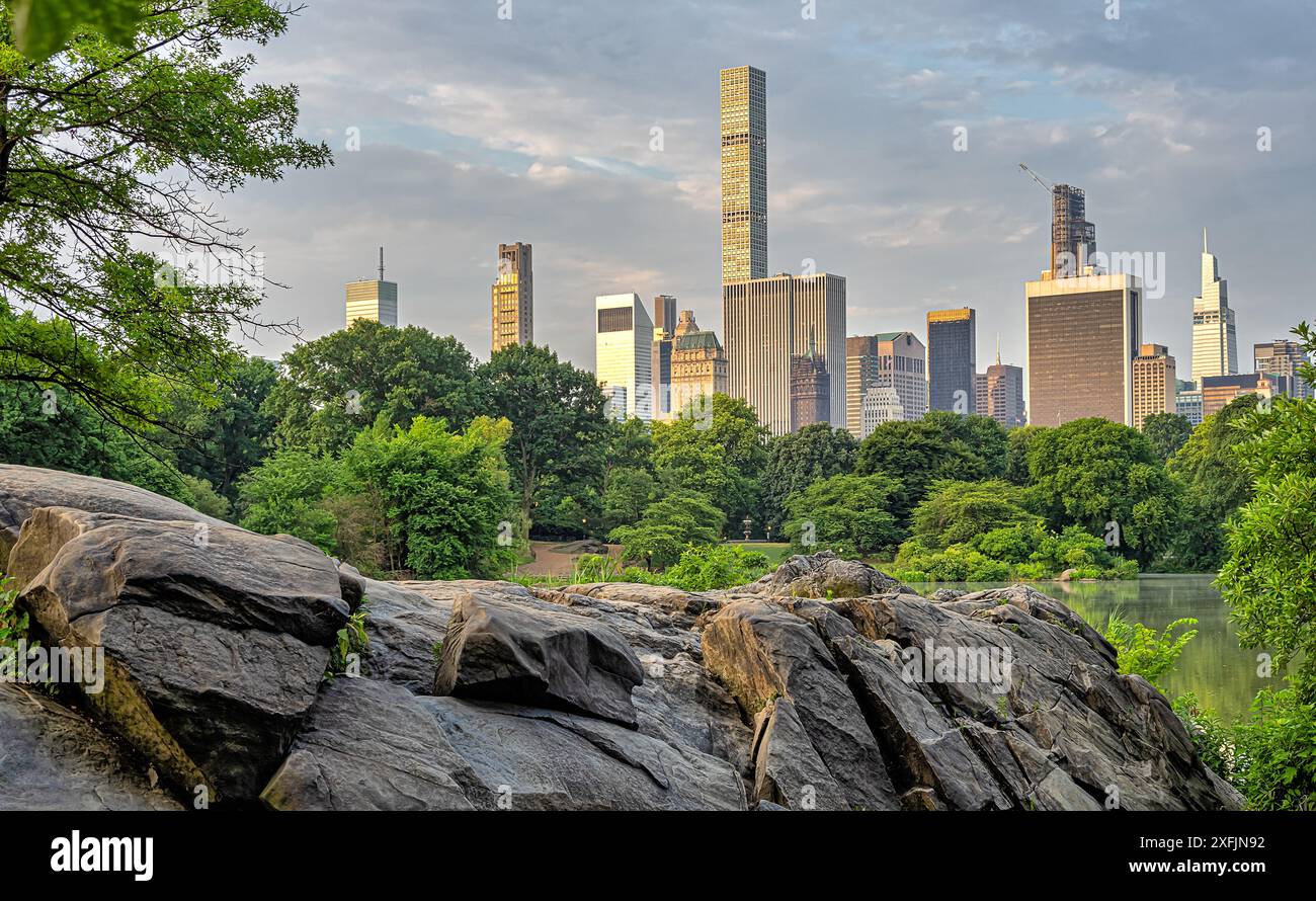 Il à lake in Central Park, New York, Manhattan Banque D'Images