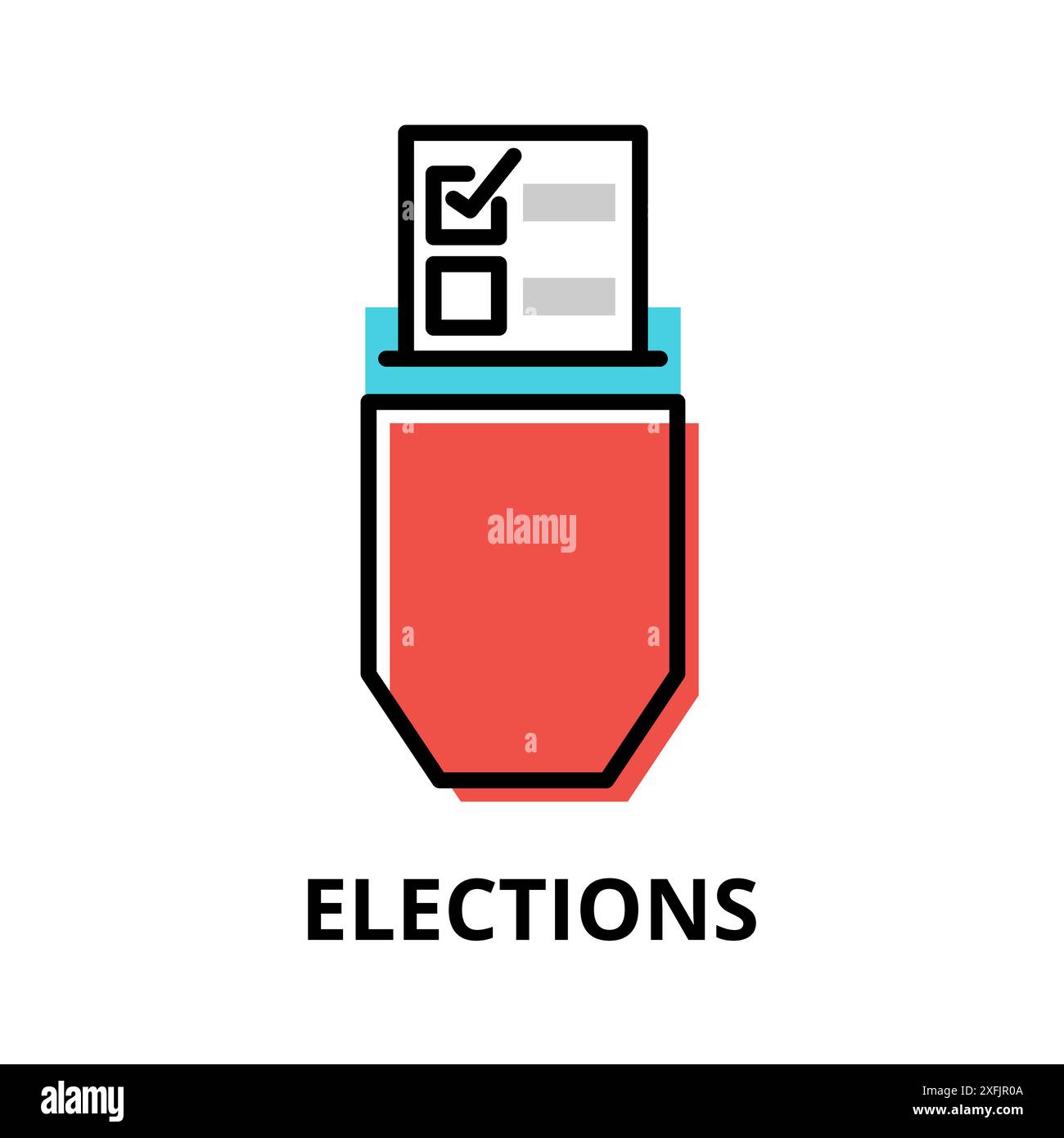 Concept d'icône d'élections, collection politique, illustration vectorielle de ligne plate Illustration de Vecteur