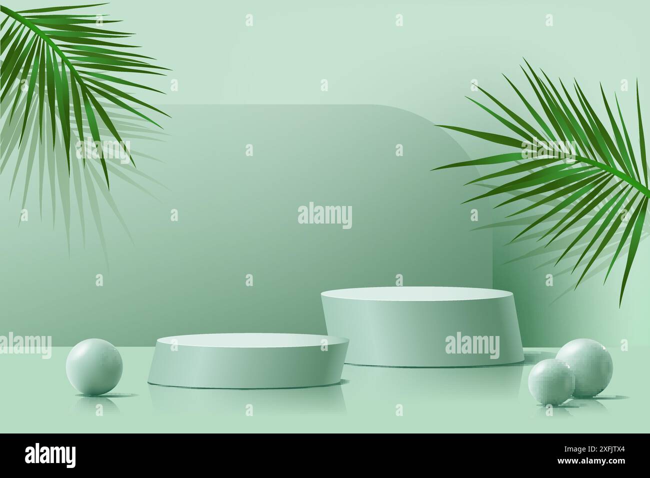 Prodium avec des feuilles vertes, illustration vectorielle réaliste 3D gros plan Illustration de Vecteur