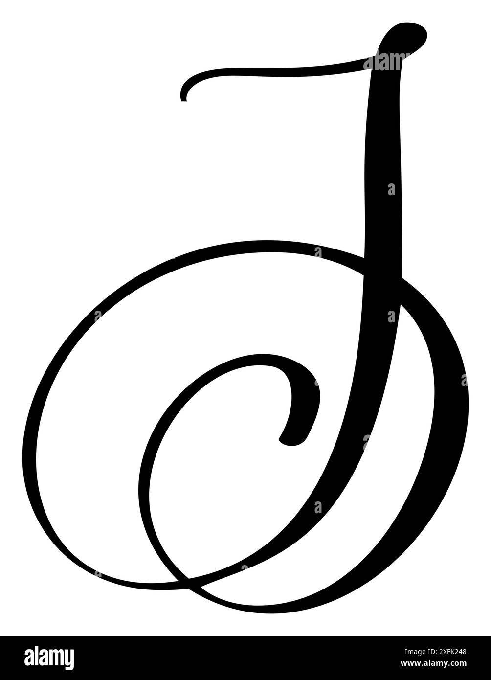 Lettre de calligraphie vectorielle dessinée à la main J. script logo de police majuscule. Style pinceau manuscrit fleuri Illustration de Vecteur