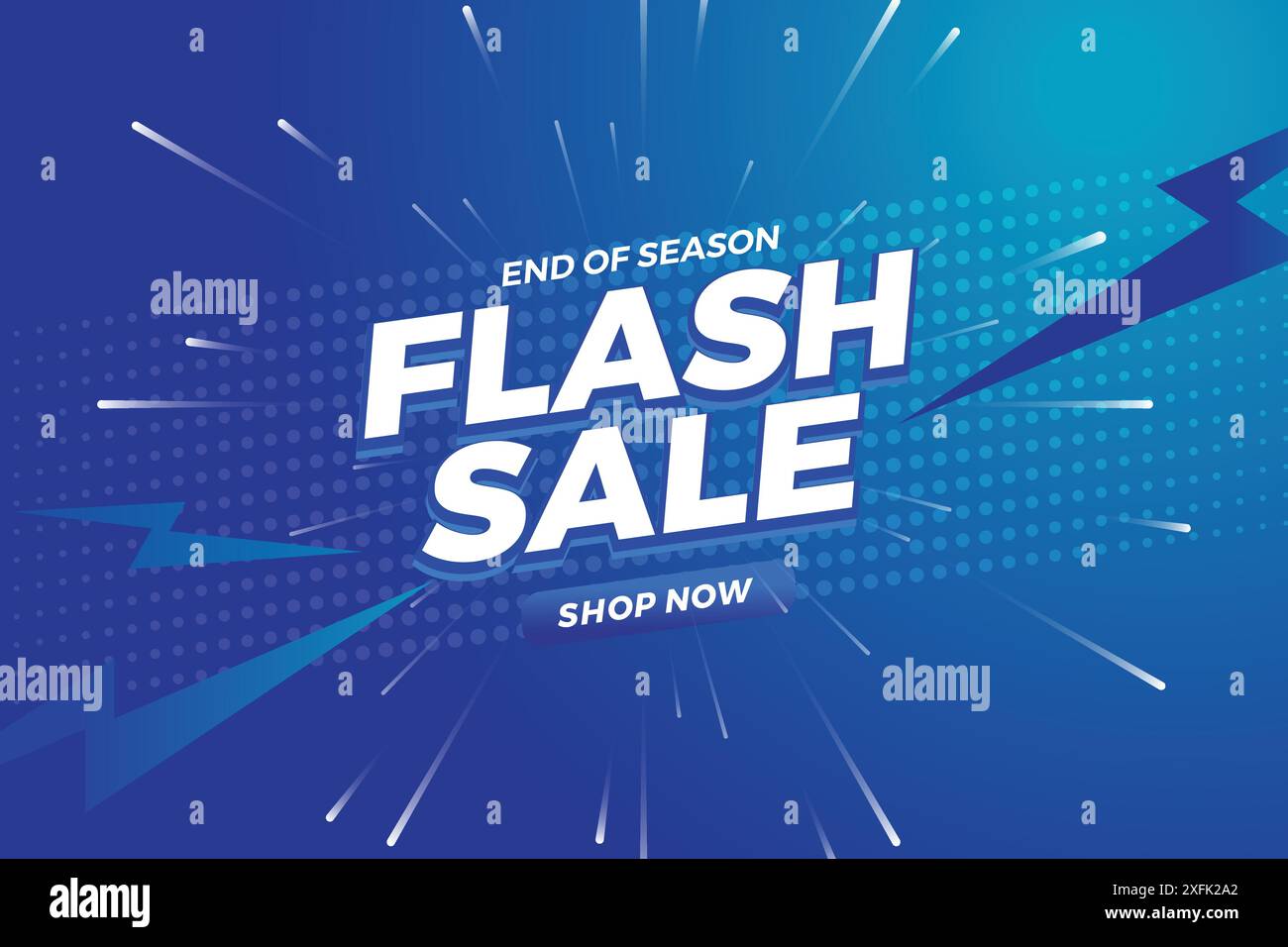 Flash sale Shopping Poster ou bannière avec icône Flash et texte 3D sur fond bleu. Conception de modèle de bannière de vente Flash pour les médias sociaux et le site Web. Illustration de Vecteur