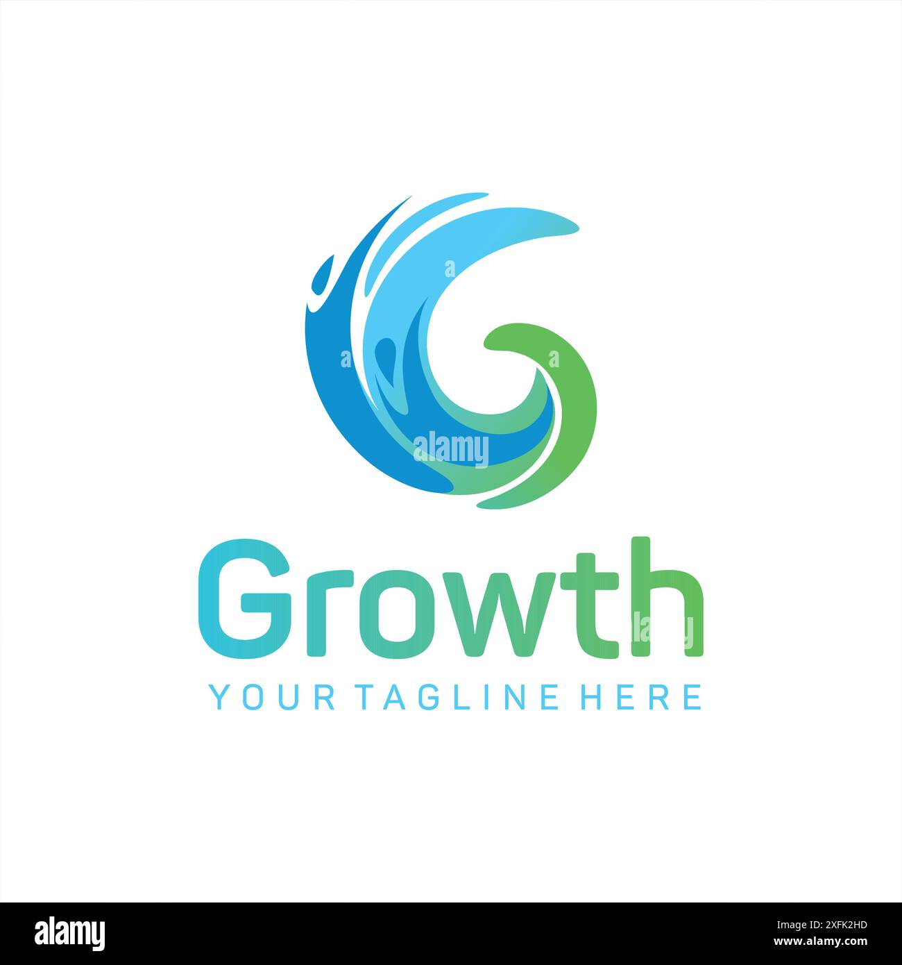 Lettre G logo concept DE conception DE CROISSANCE entrelacant le concept de croissance avec une équipe travaillant ensemble qui évoque la croissance et la prospérité Illustration de Vecteur