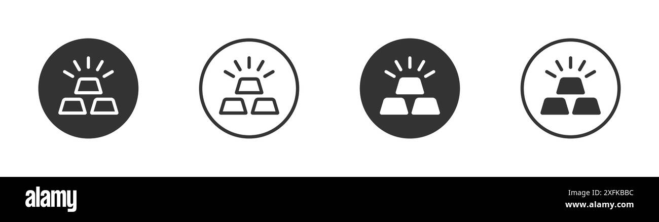 Icône de barre d'or. Lingot d'or en cercle. Illustration vectorielle plate Illustration de Vecteur
