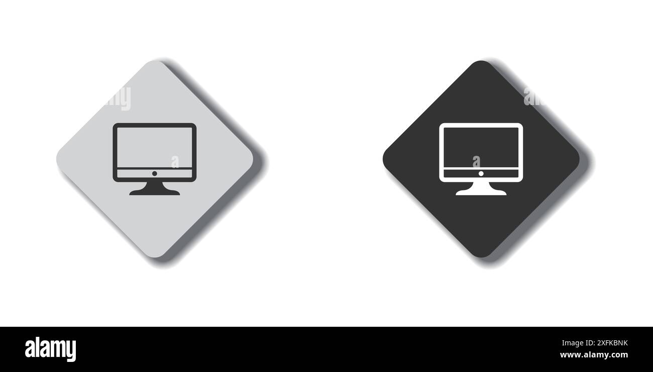 Symbole PC. Icône de moniteur d'ordinateur. Illustration vectorielle plate Illustration de Vecteur