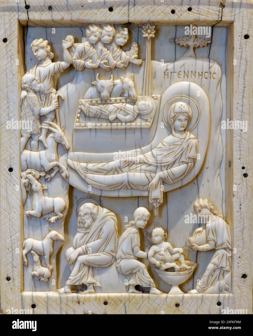 Nativité, Constantinople, de la fin du Xe au début du XIe siècle après J.-C., ivoire Banque D'Images