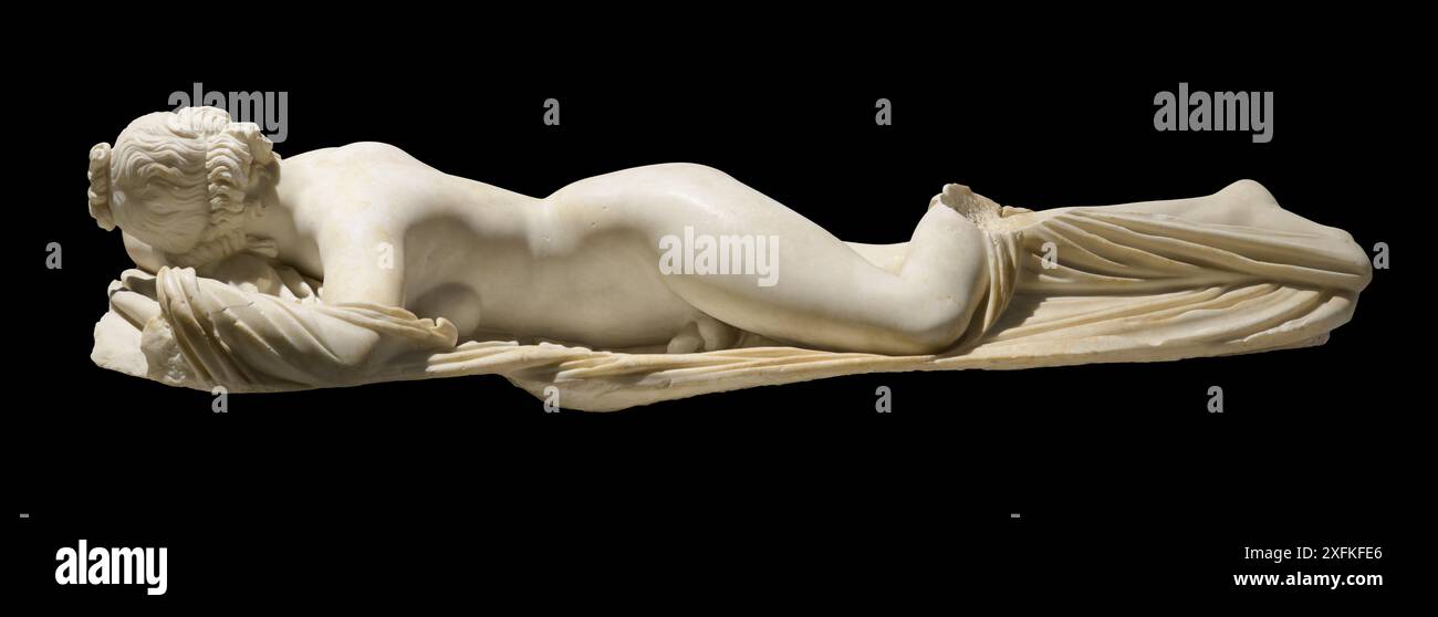 Hermaphrodite endormie, copie romaine d'un original grec. Œuvre romaine de la période impériale, IIe siècle après JC Banque D'Images