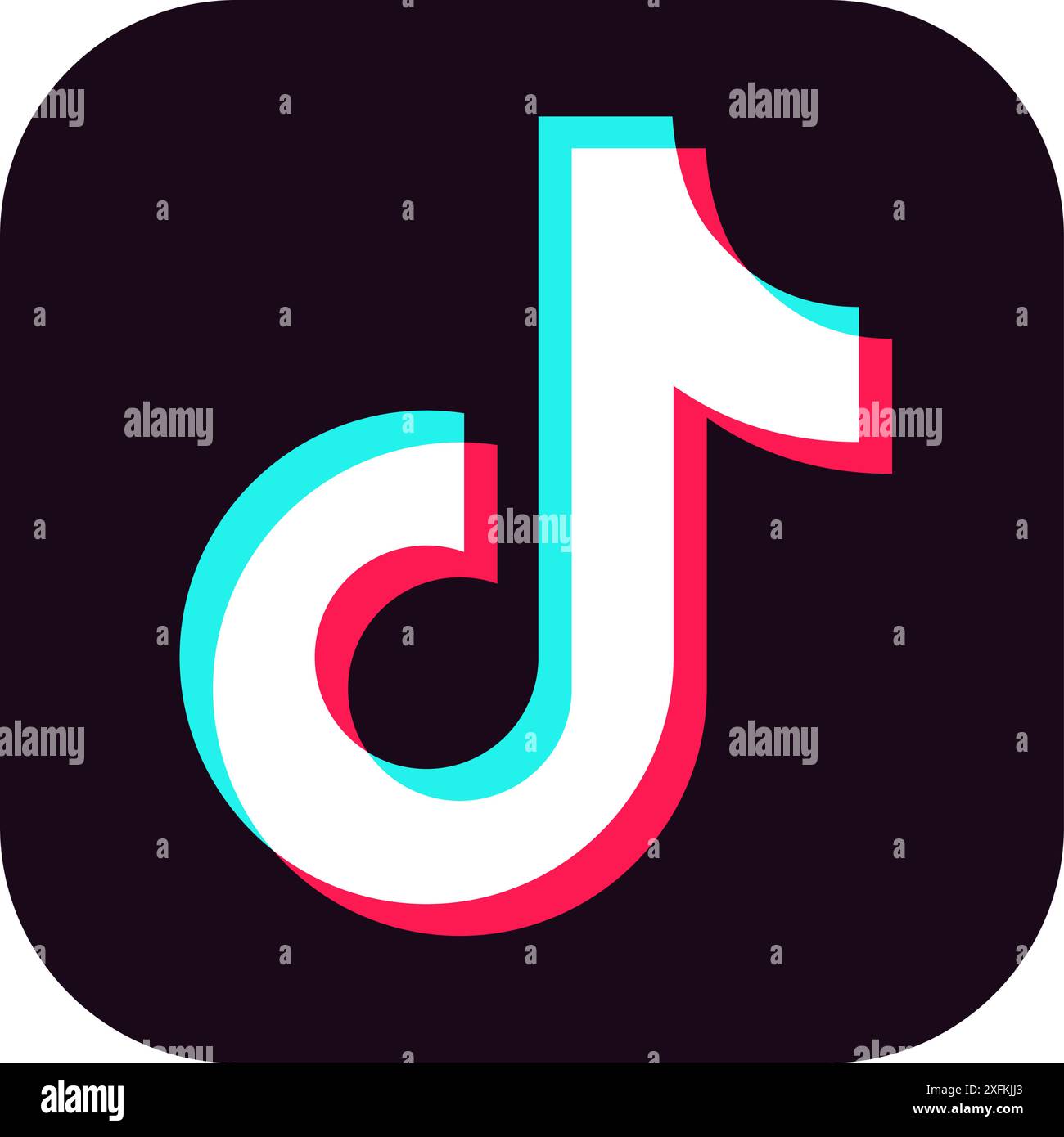 26 août 2020 : icône d'application de service vidéo TikTok, illustration vectorielle Illustration de Vecteur