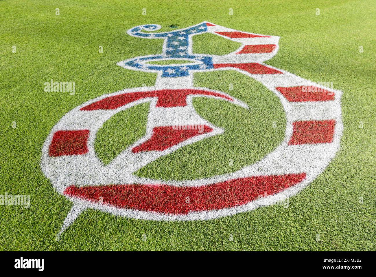 Bradenton, Floride, États-Unis. 3 juillet 2024. Une image générale du logo des Marauders de Bradenton pour le 4 juillet précédant un match du MiLB contre les Fort Myers Mighty Mussels le 3 juillet 2024 au parc LECOM. Les Marauders battent les Mighty Mussels 10-5. (Crédit image : © Kim Hukari/ZUMA Press Wire) USAGE ÉDITORIAL SEULEMENT! Non destiné à UN USAGE commercial ! Banque D'Images